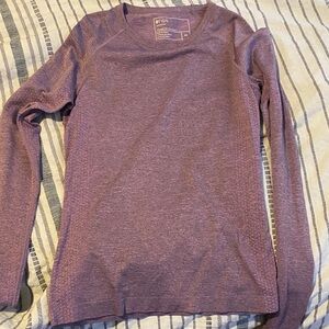 Figs Heathered Purple Crew Neck underscrub Top